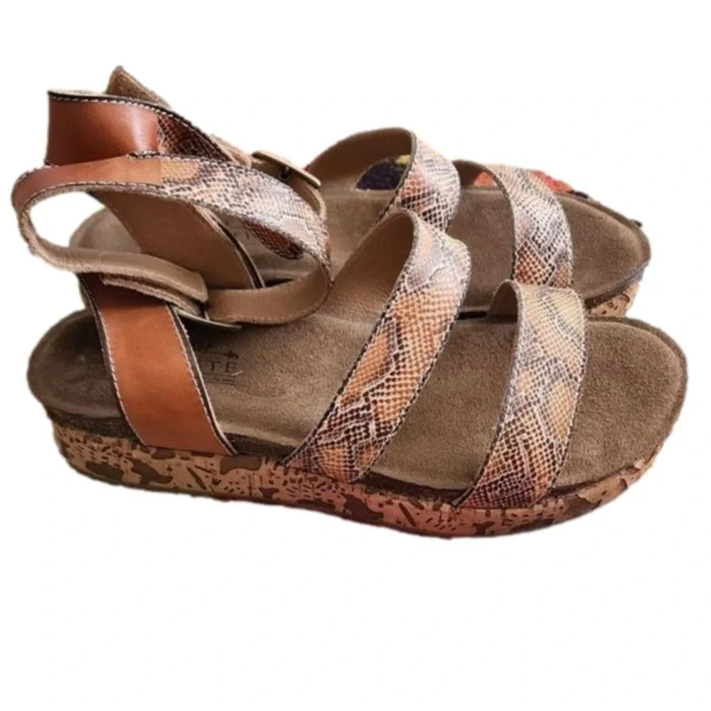 L'ARTISTE CHRISTINA ANKLE‎ STRAP SANDAL snakeskin size 41 new 10.5 US